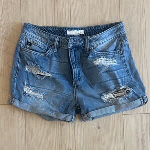 KanCan Light Blue Ripped Jean Shorts • Size M